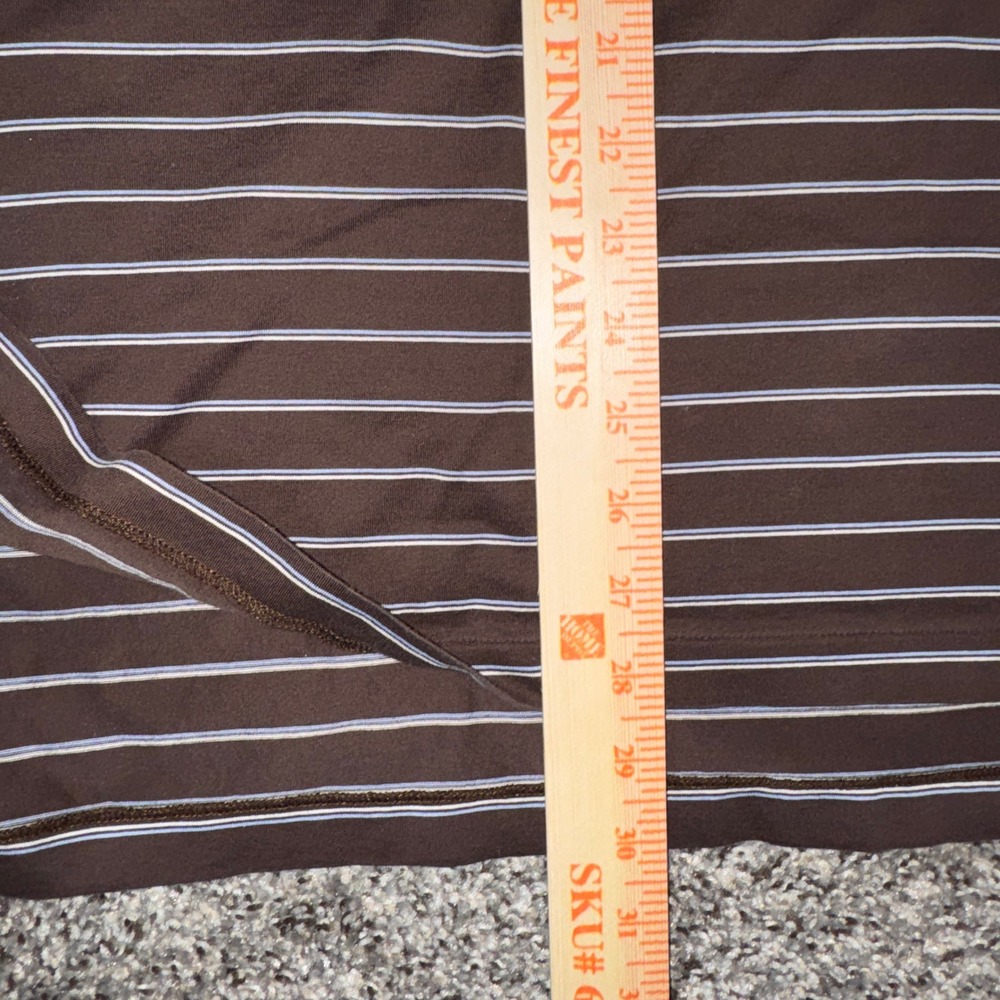 Polo Ralph Lauren Mens Large Brown Striped Pima Cotton Short Sleeve Polo Shirt - Picture 4 of 7